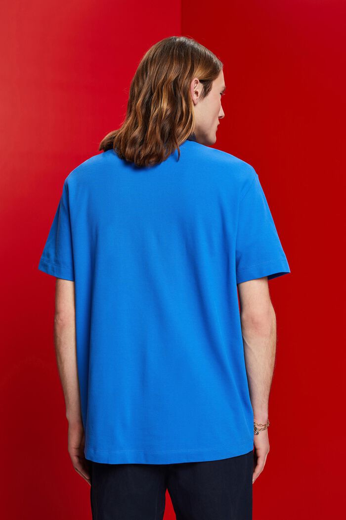 Poloshirt van katoen-piqué, BRIGHT BLUE, detail image number 3