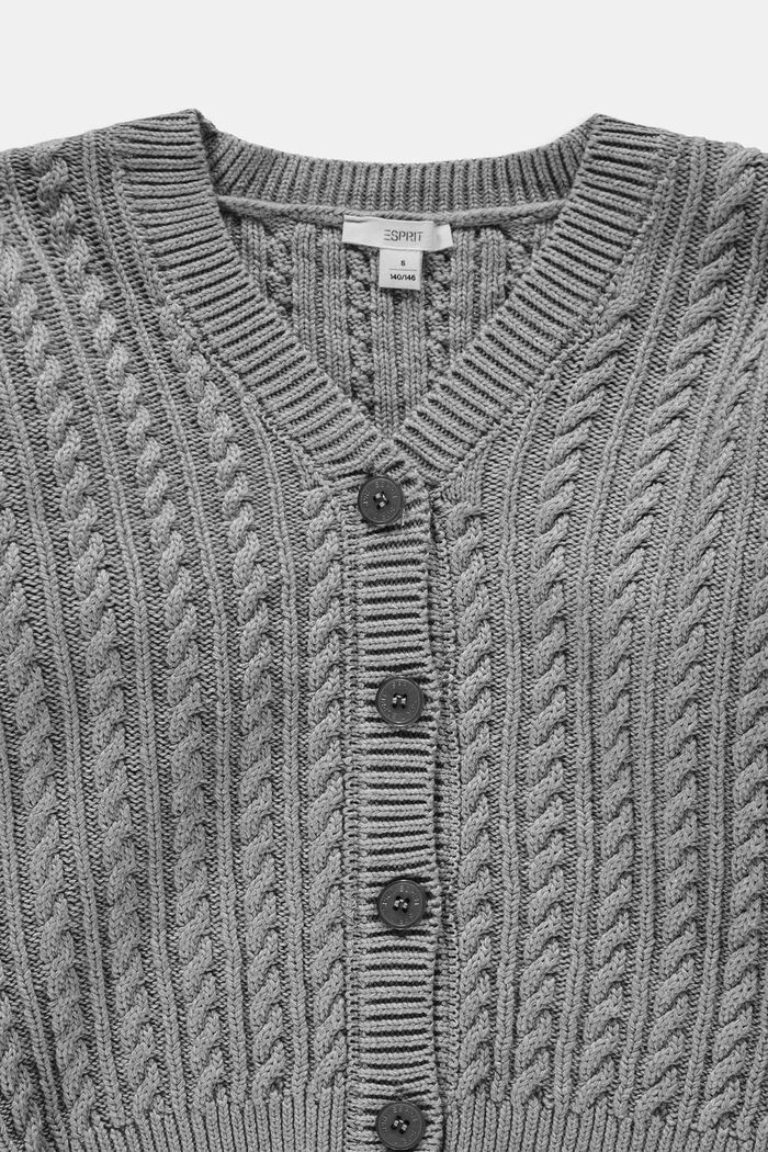 Vest met kabelpatroon, GUNMETAL, detail image number 2