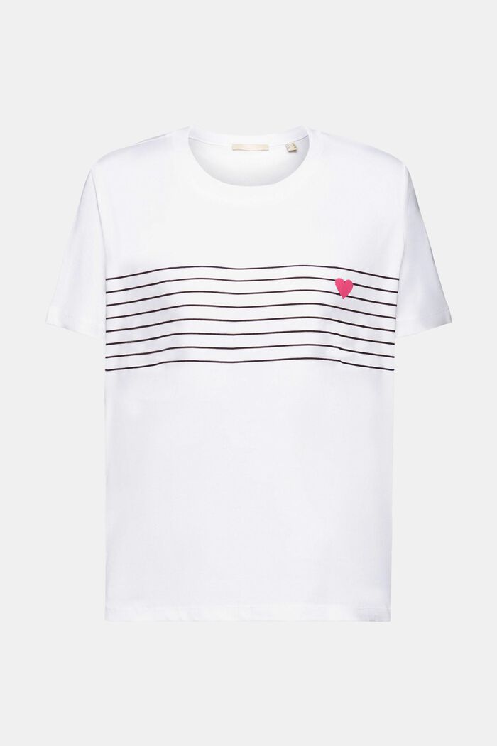 T-shirt à imprimé cœur, WHITE, detail image number 6