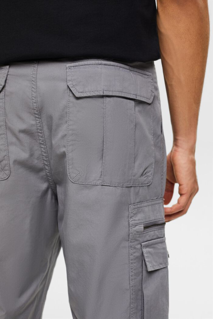 Pantalon cargo de coupe droite en twill, MEDIUM GREY, detail image number 3