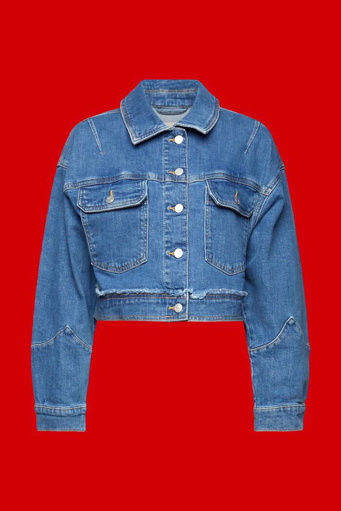 Veste en jean oversize courte, BLUE MEDIUM WASHED, detail image number 6