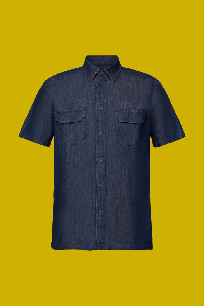 Chemise à manches courtes en jean, BLUE BLACK, detail image number 8