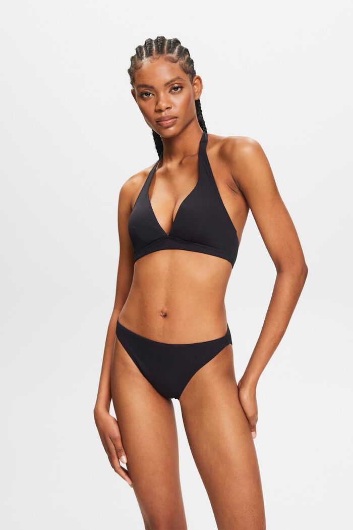 Gevoerde bikinitop met halternek, BLACK, detail image number 0
