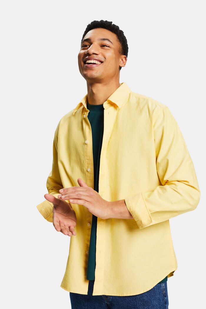 Chemise Oxford en coton, YELLOW, detail image number 5