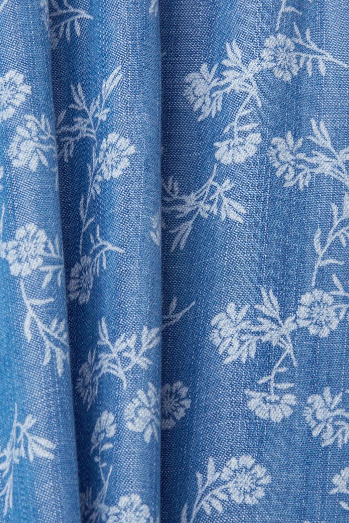 Mini-robe en jean à imprimé fleuri, BLUE MEDIUM WASHED, detail image number 4