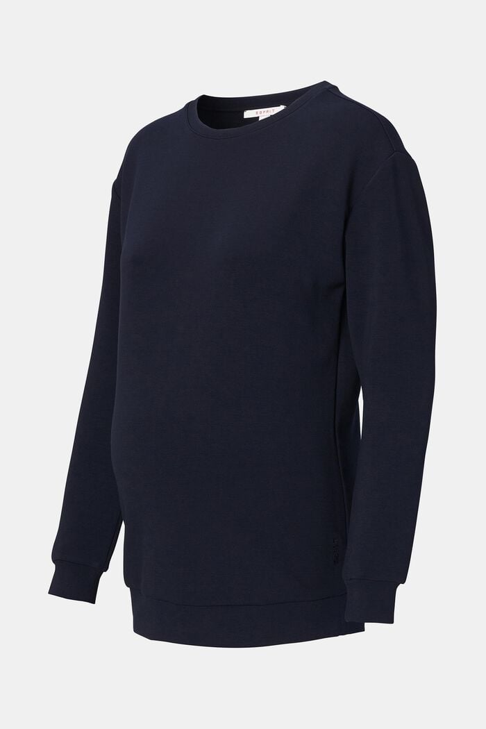 Met modal: sweatshirt van compact materiaal, NIGHT SKY BLUE, detail image number 4