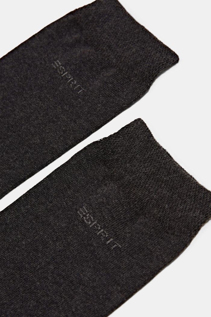 2 paar sokken van een mix met biologisch katoen, ANTHRACITE MELANGE, detail image number 1