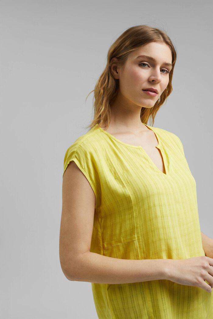 Haut façon blouse en LENZING™ ECOVERO™, BRIGHT YELLOW, detail image number 6