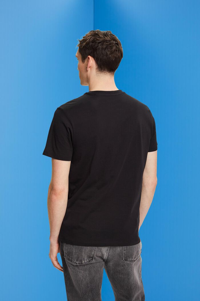 T-shirt van jersey met ronde hals, BLACK, detail image number 3