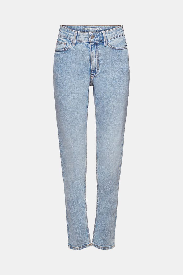 Klassieke high rise jeans met retrolook, BLUE LIGHT WASHED, detail image number 7