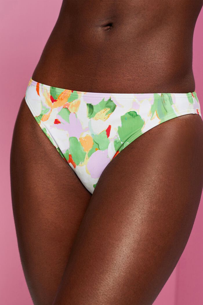 En matière recyclée : le bas de bikini à motif, GREEN, detail image number 1