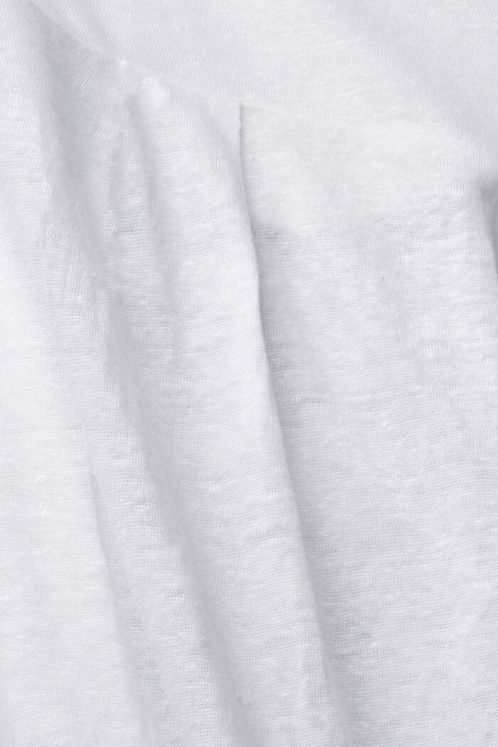 T-shirt met gebatikte strepen, 100% linnen, WHITE, detail image number 6