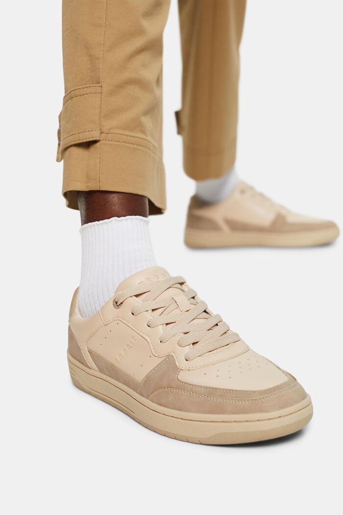 Sneakers bicolores en similicuir, BEIGE, detail image number 6