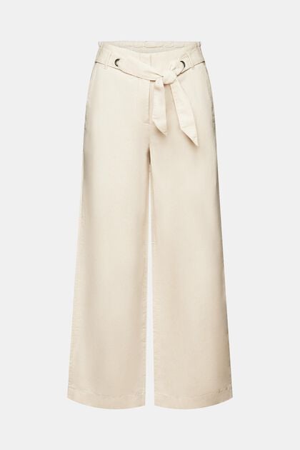 Jupe-culotte cropped en coton et lin
