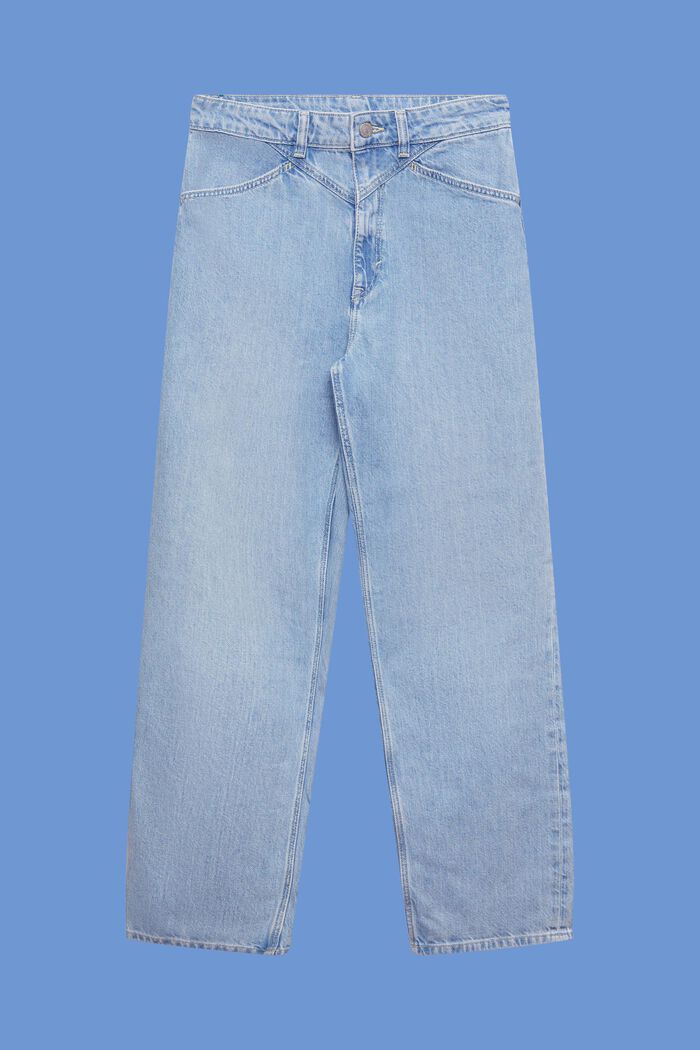 Cropped jeans met dad fit, BLUE LIGHT WASHED, detail image number 7