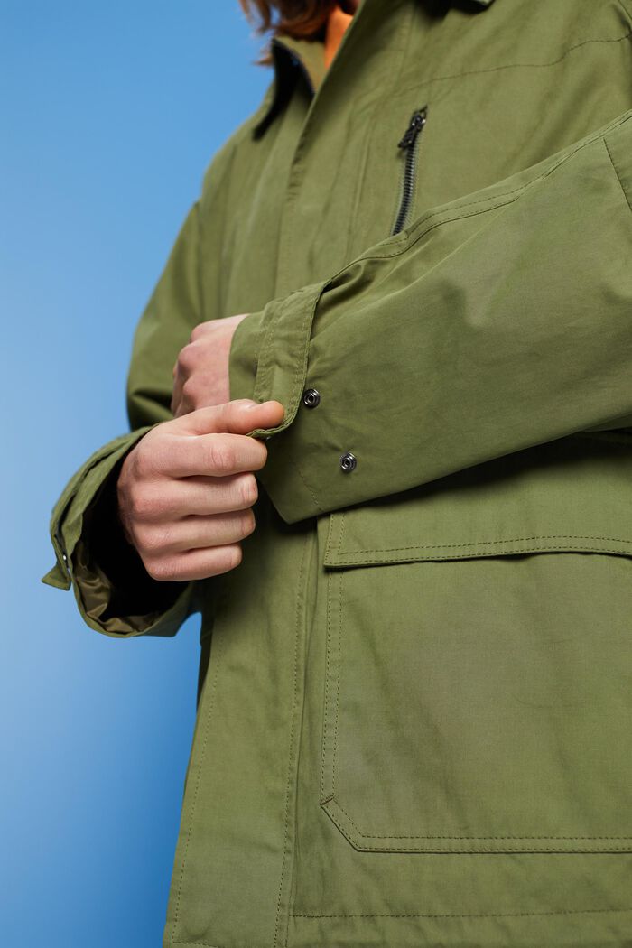 Field jacket van een katoenmix, OLIVE, detail image number 2