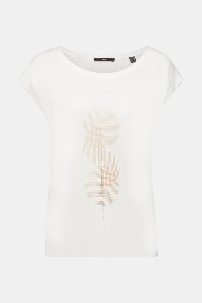 T-shirt met print op de voorkant, LENZING™ ECOVERO™, OFF WHITE, detail image number 6