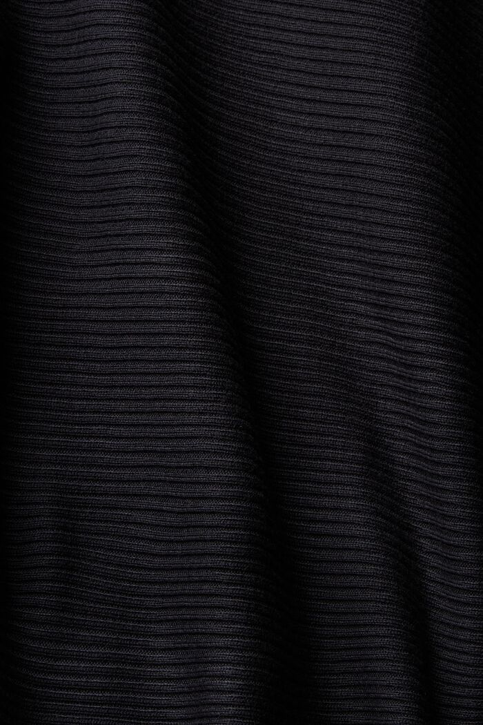 Geribde hoodie van gerecycled materiaal, BLACK, detail image number 1