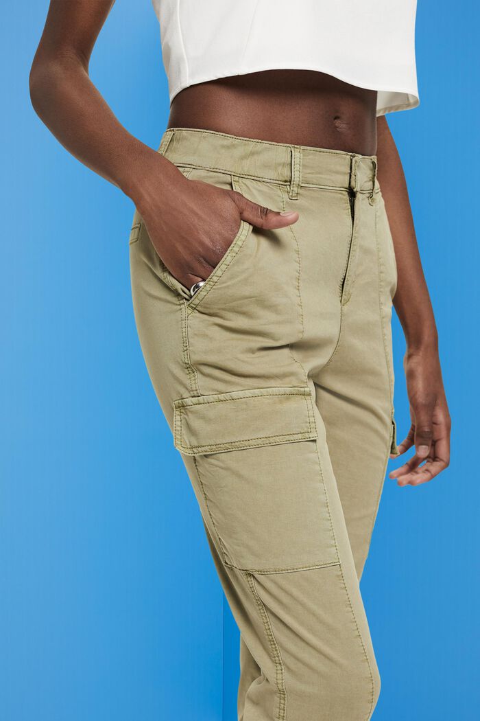 Pantalon de style cargo à taille mi-haute, LIGHT KHAKI, detail image number 2