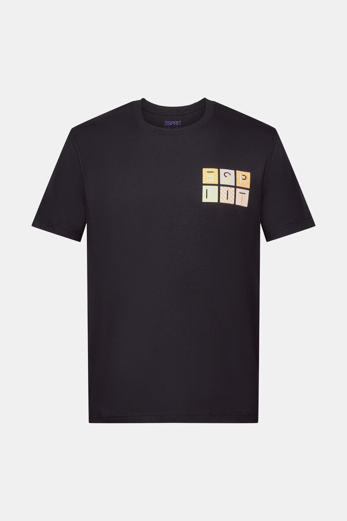 T-shirt van katoen-jersey met logo, BLACK, detail image number 6