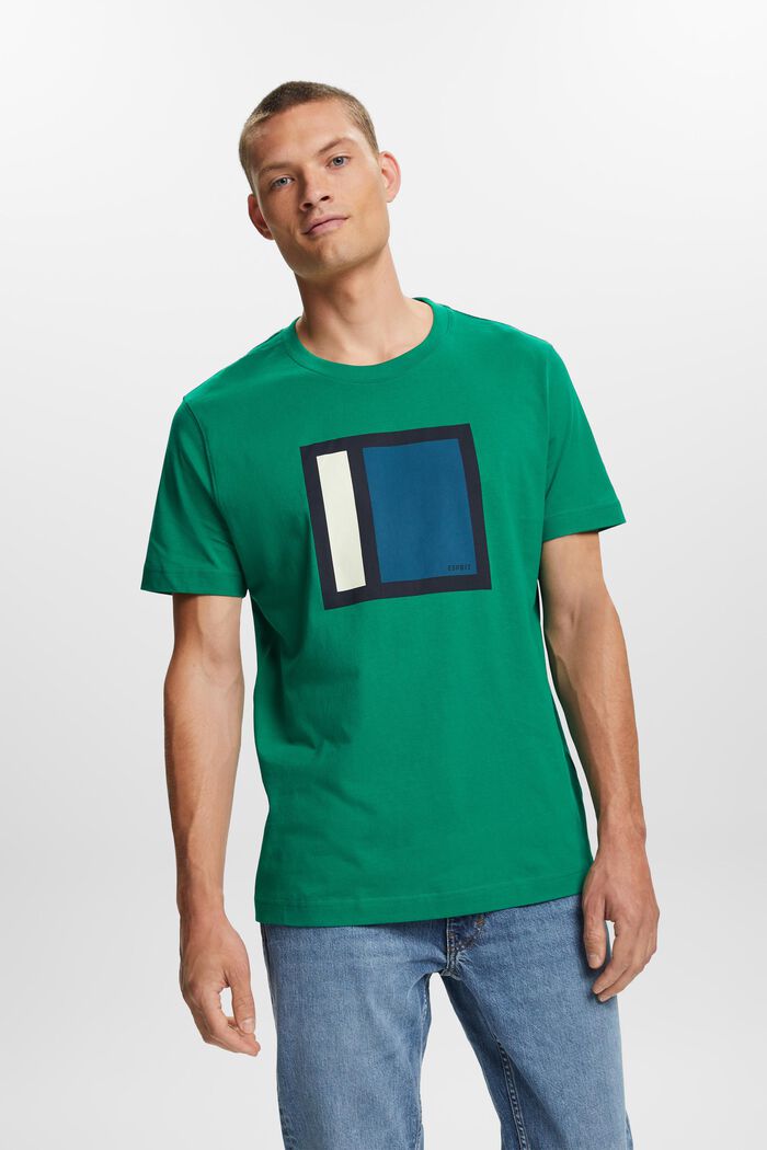 T-shirt en jersey à imprimé, 100 % coton, DARK GREEN, detail image number 0