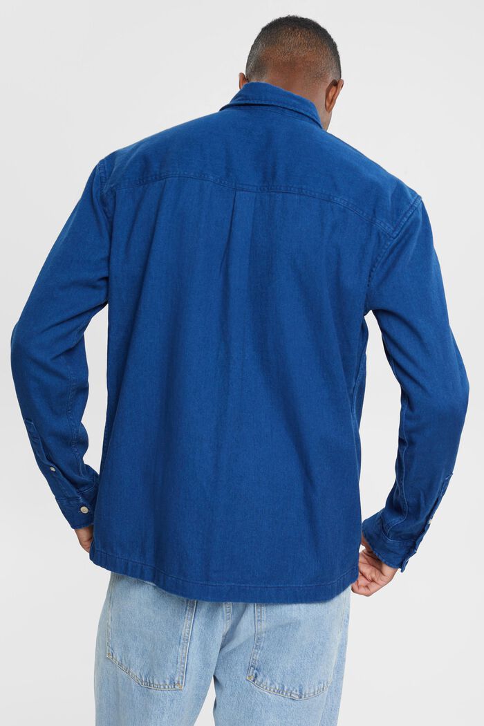 Stevig shirt van twill, DARK BLUE, detail image number 3