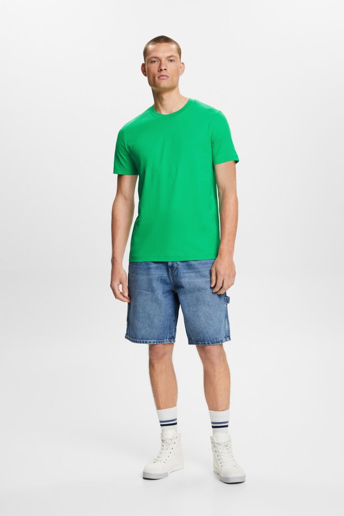T-shirt van pima katoen-jersey met ronde hals, GREEN, detail image number 5