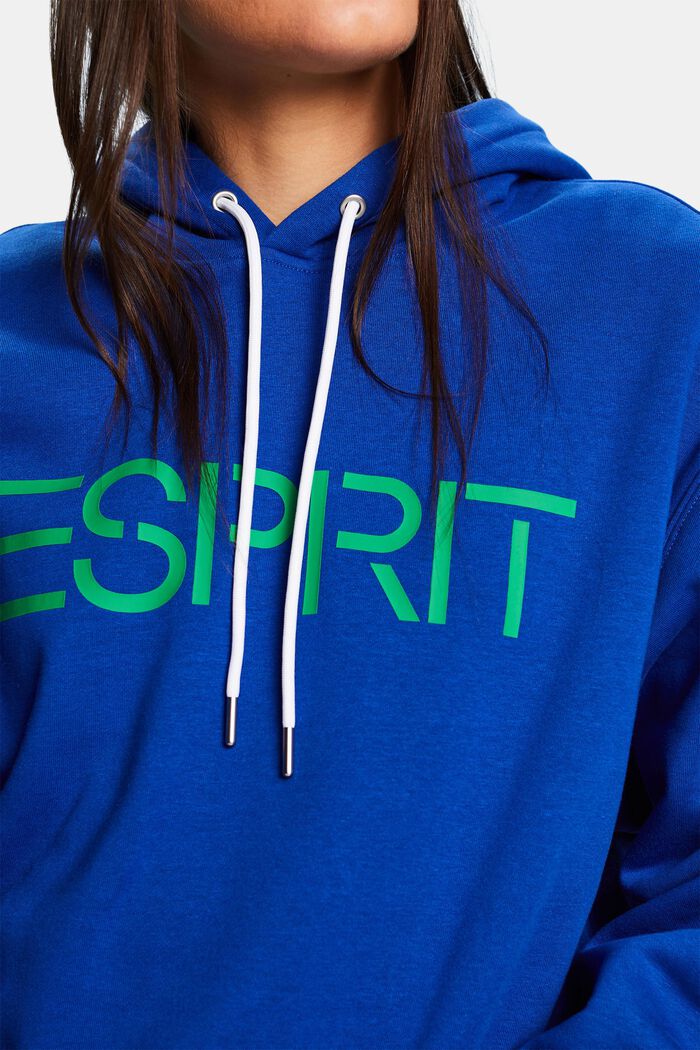 Uniseks hoodie van fleece met logo, BRIGHT BLUE, detail image number 3