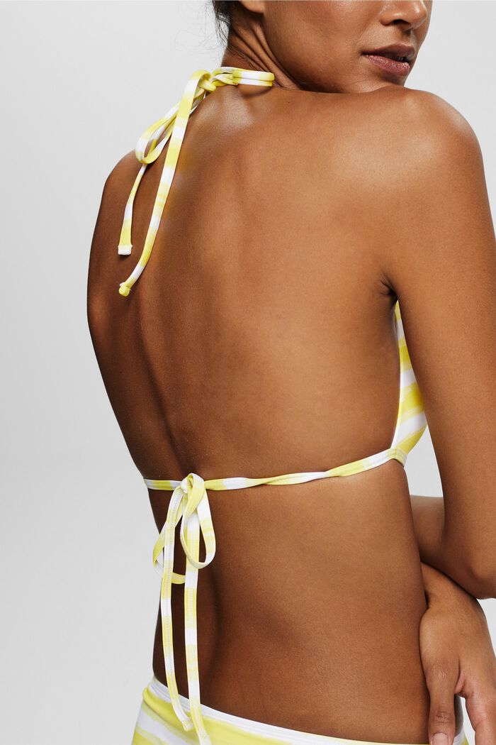 Gewatteerde bikinitop met streepmotief, BRIGHT YELLOW, detail image number 3