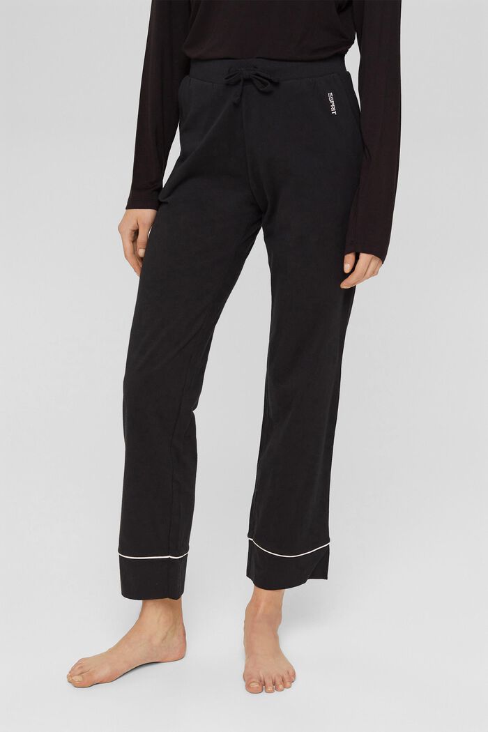 Pantalon de pyjama, 100 % coton biologique, BLACK, detail image number 0
