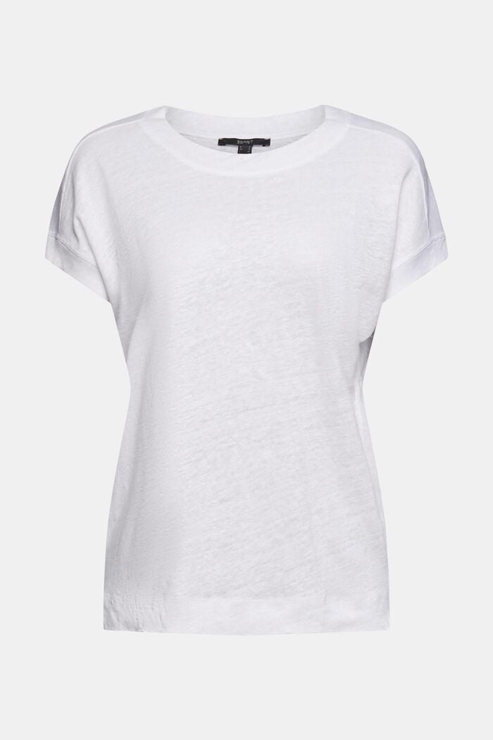 T-shirt van 100% linnen, WHITE, detail image number 6