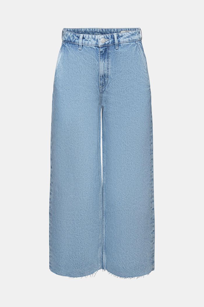 Jean de style jupe-culotte à taille haute, BLUE BLEACHED, detail image number 7