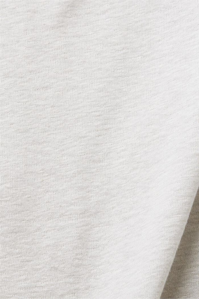 T-shirt van een viscose-linnenmix met print op de borst, PASTEL GREY, detail image number 5
