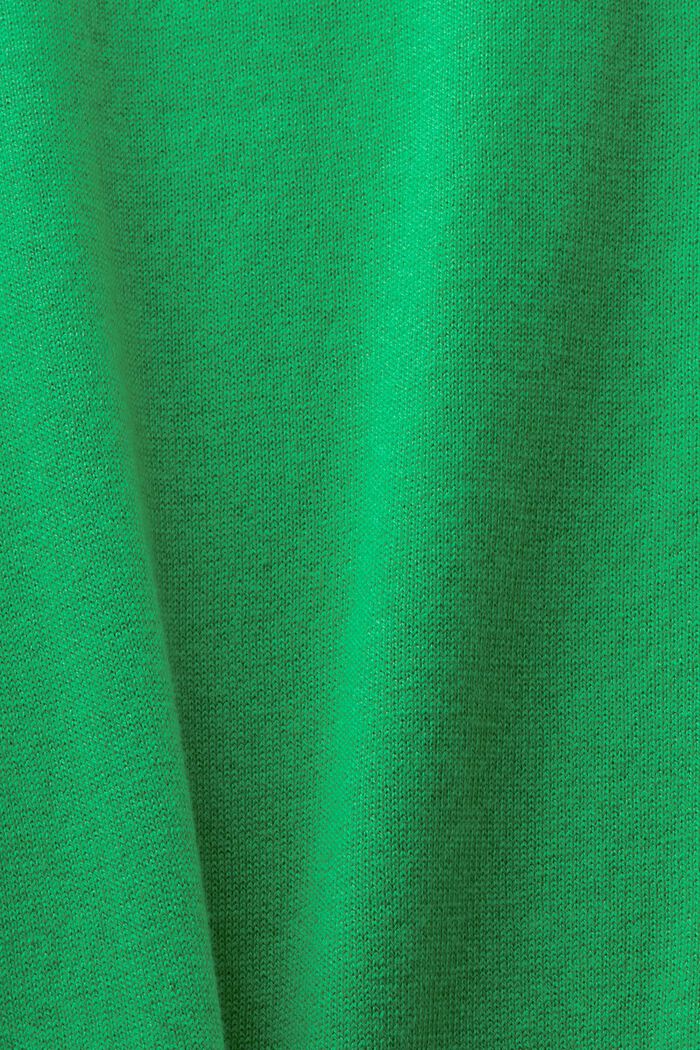 Trui met V-hals van katoen, GREEN, detail image number 5