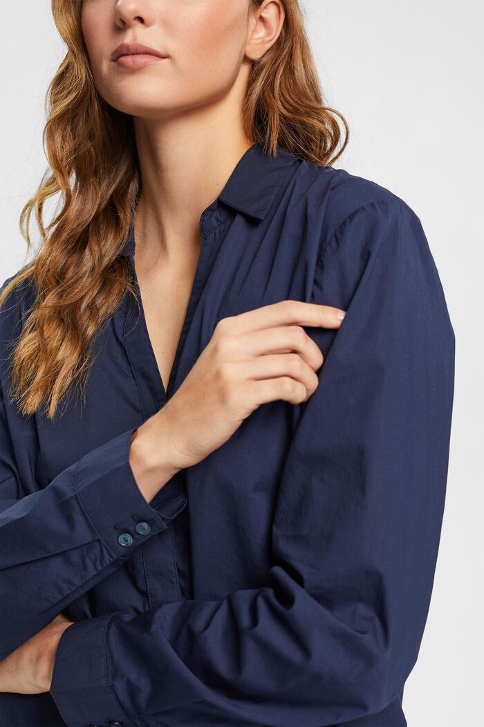Oversized blouse met een V-hals zonder sluiting, NAVY, detail image number 2