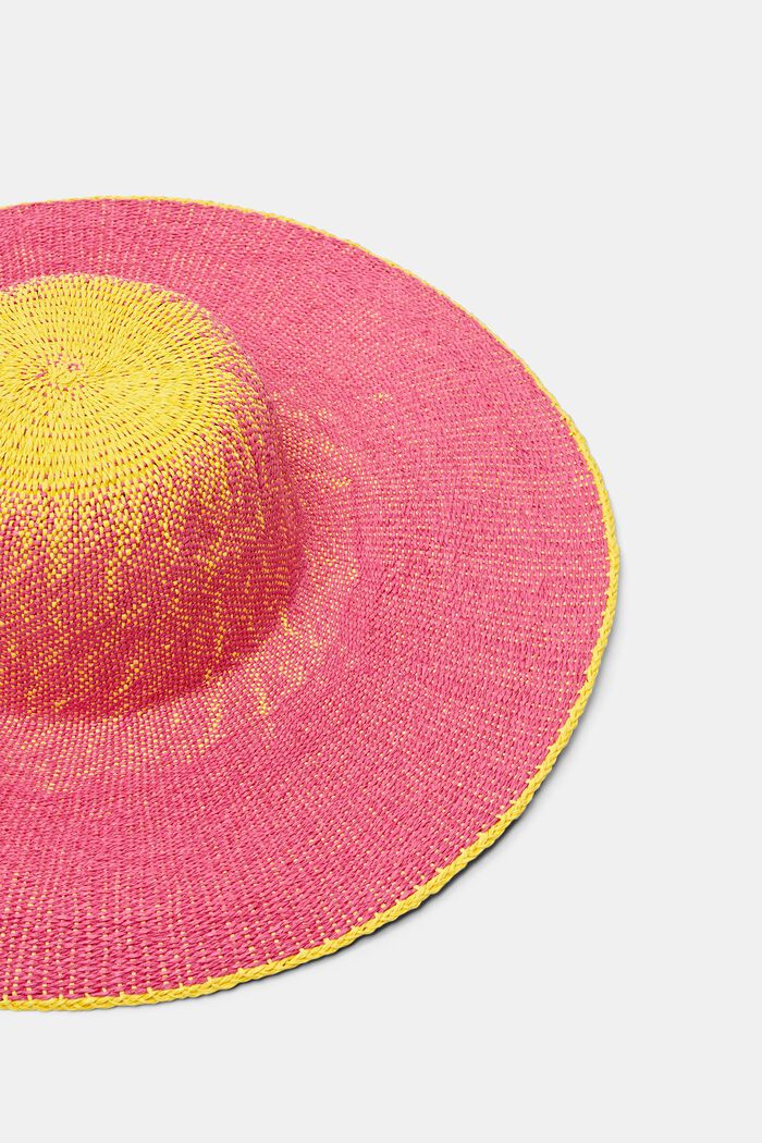 Chapeau de soleil bicolore à effet ombré, PINK FUCHSIA, detail image number 1