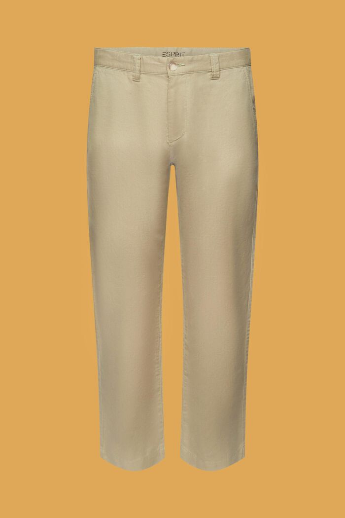 Pantalon en mélange de coton et de lin, LIGHT GREEN, detail image number 5