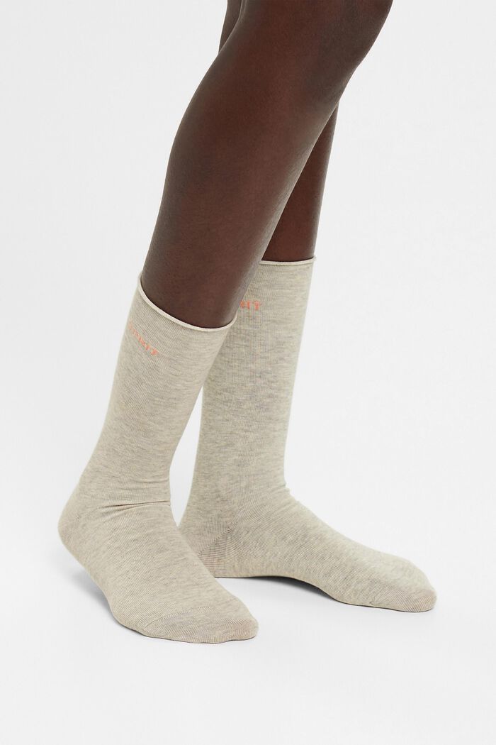 2 paar grofgebreide sokken, STORM GREY, detail image number 2
