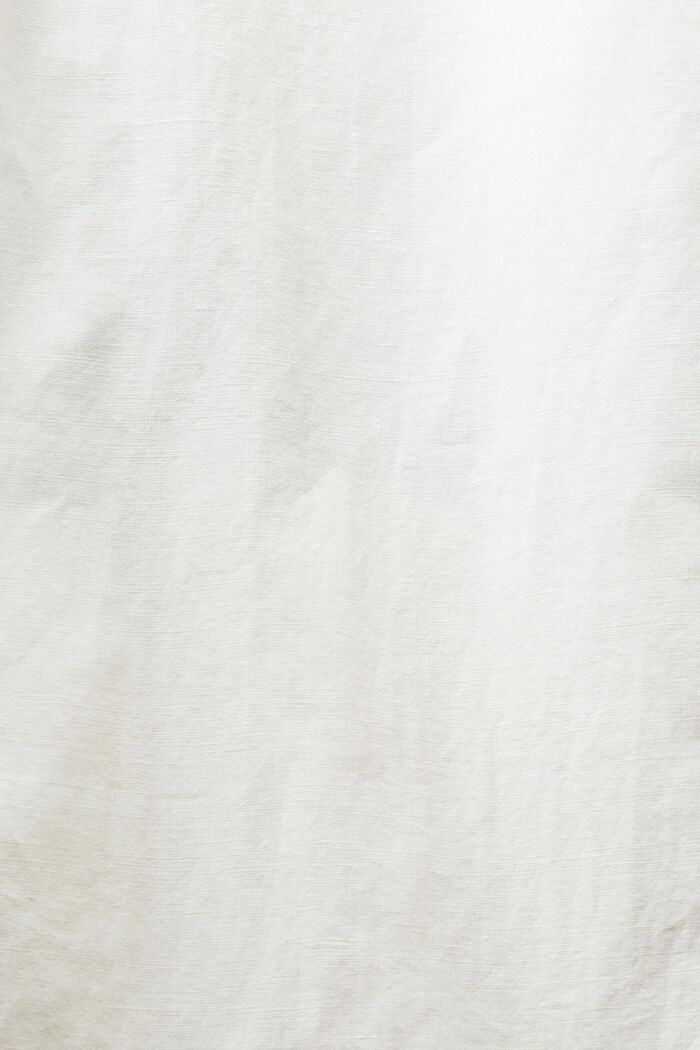 Jupe-culotte cropped en coton et lin, OFF WHITE, detail image number 6