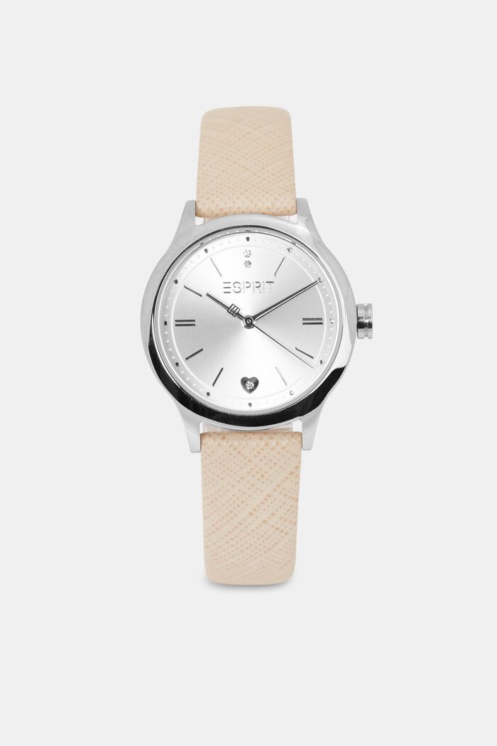 Set van horloge en armband met hartdetail, BEIGE, detail image number 0