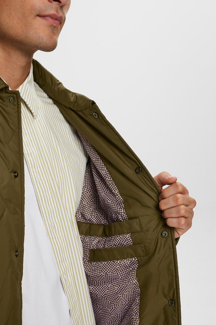 En matière recyclée : la veste matelassée légère, DARK KHAKI, detail image number 2