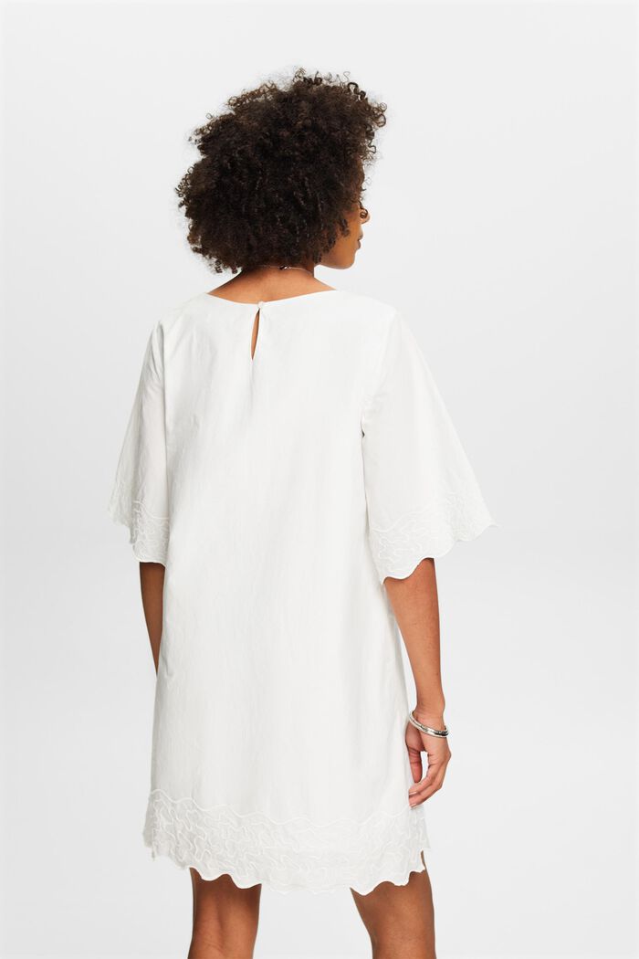 Mini-jurk met borduursel en klokmouwen, OFF WHITE, detail image number 3
