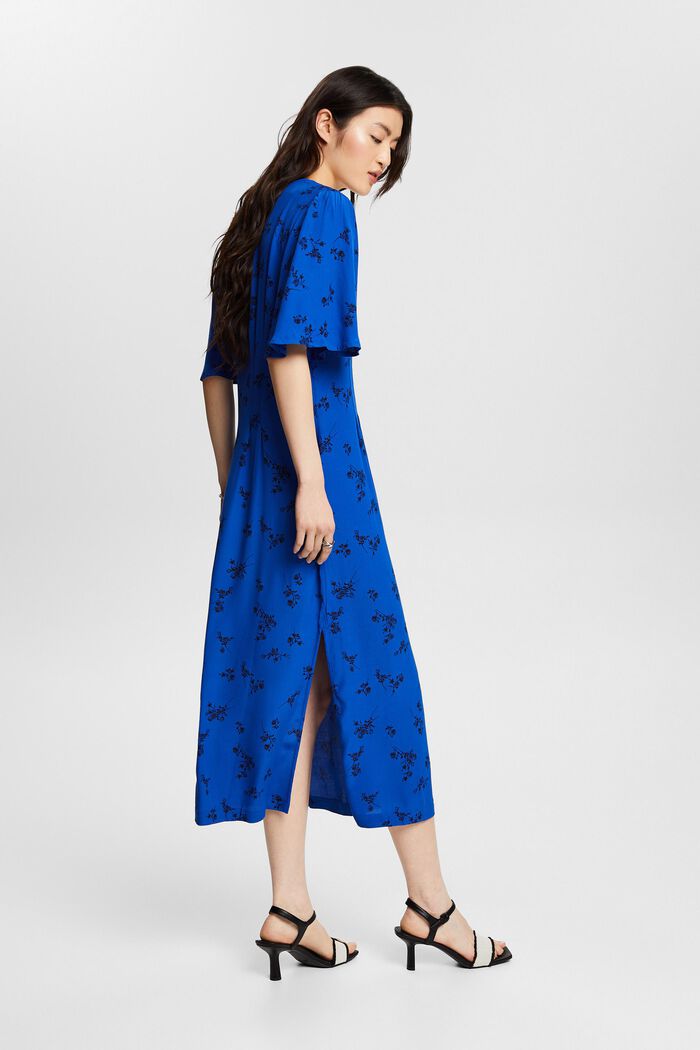 Midi-jurk met V-hals en print, BRIGHT BLUE, detail image number 2