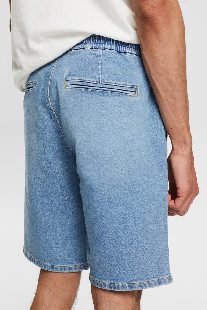 Short en jean à cordon de serrage au niveau de la taille, BLUE LIGHT WASHED, detail image number 2