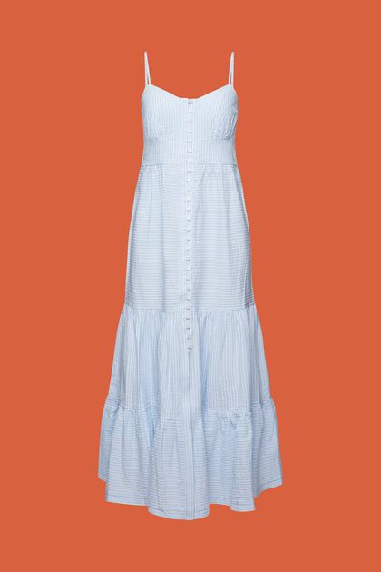 Gelaagde maxi-jurk met knopen aan de voorkant