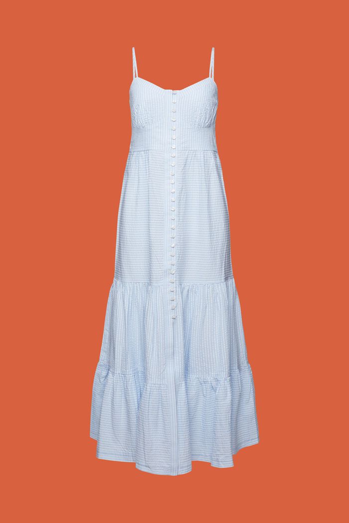 Gelaagde maxi-jurk met knopen aan de voorkant, LIGHT BLUE, detail image number 6