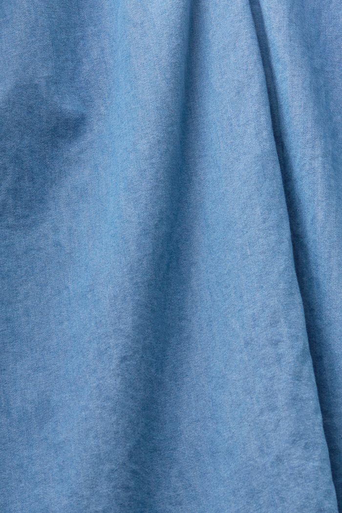 Robe en jean en coton chambray, BLUE LIGHT WASHED, detail image number 4