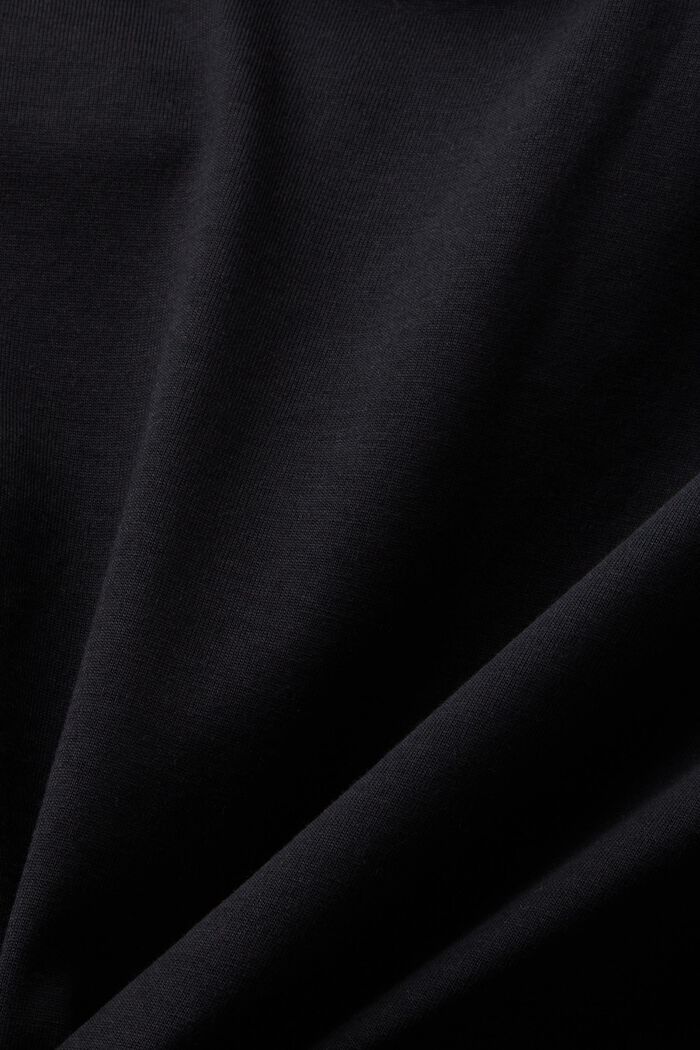 T-shirt van pima katoen-jersey met ronde hals, BLACK, detail image number 4