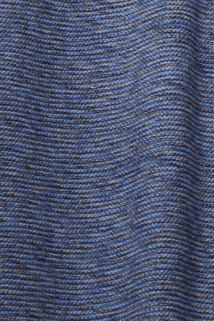 Gemêleerde gebreide trui, NAVY, detail image number 1