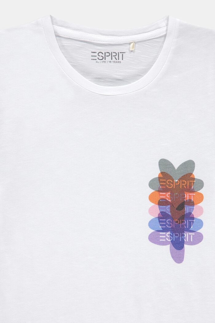Gemêleerd T-shirt met bloemenprint, WHITE, detail image number 2
